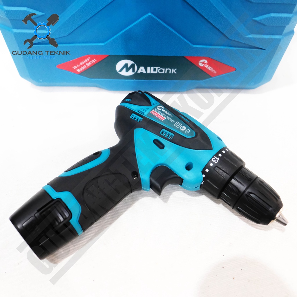 Mesin Bor CORDLESS 10mm SH191 MAILTANK  / Bor Besi Kayu BATERAI 10 mm SH 191- Cordless Drill BATTERY MAILTANK SH 191