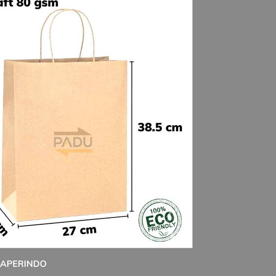 

Grocery Bag + Tali 27x16x38.5 cm - SOS Paper Bag / Kantong Belanja