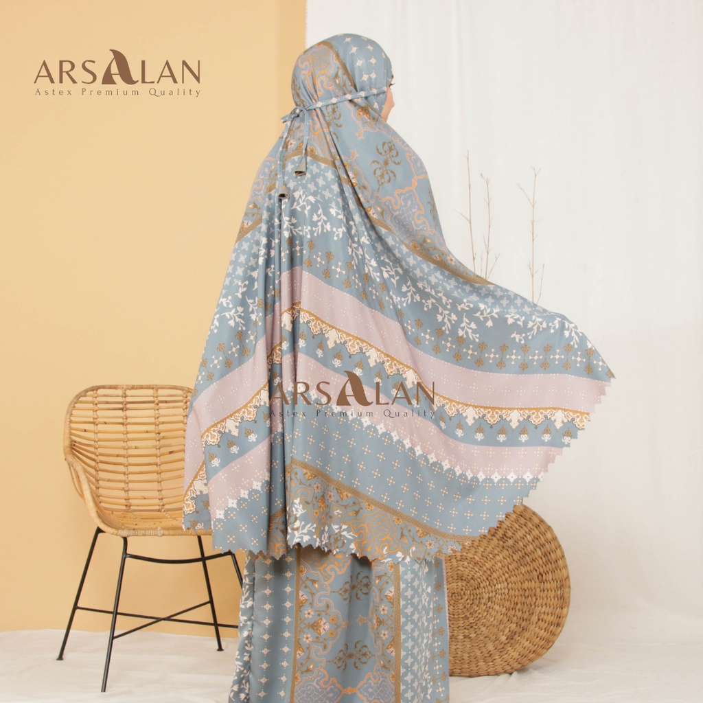 Mukena Couple Ibu dan Anak Lasercut Maxmara Luxury Printing 2in1 Arumi Series | Mukena Arsalan