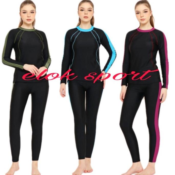 2-PIECE BAJU RENANG BAJU RENANG DIVING PANJANG WANITA BAJU RENANG BAJU EF6446E