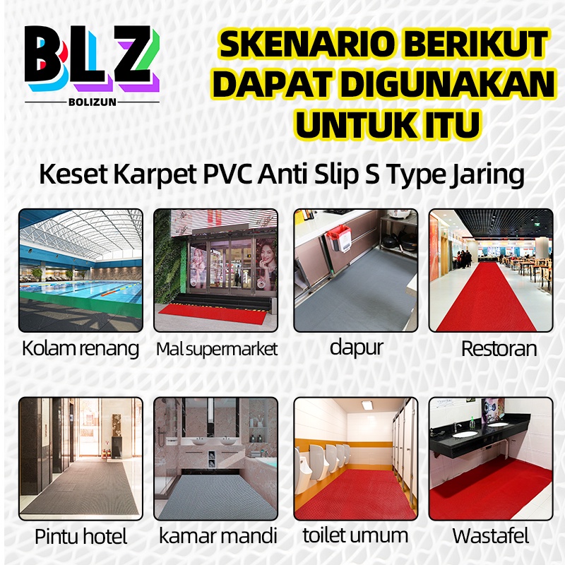 Bolizun Keset Kamar Mandi Anti Slip 40 x 60 Tebal 6mm - Jaring