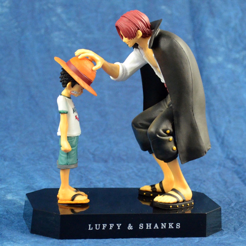 Mainan Action Figure Model Kartun Anime One Piece Luffy Shanks Untuk Hadiah Natal Anak