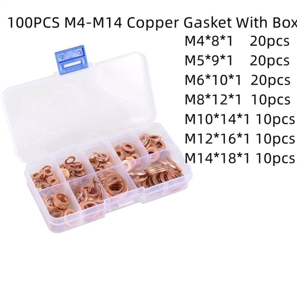 Augustina Copper Washer Copper Untuk Colokan Getah Aneka Kit Dengan Box Filler Piece Spacer Sealing Nut And Bolt Set