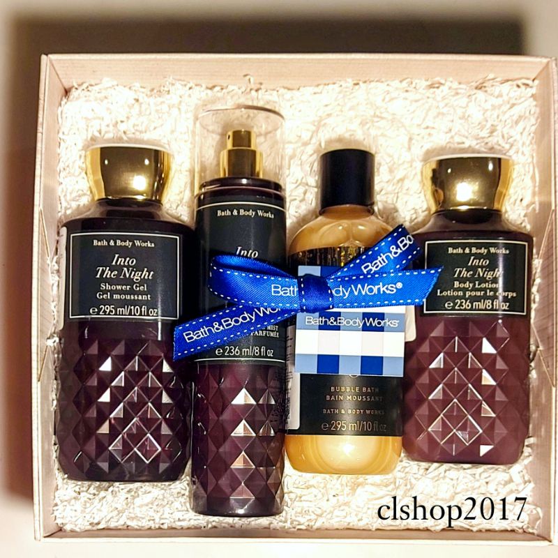 BBW INTO THE NIGHT FULLSIZE GIFT SET PAKET BATH &amp; BODY WORKS ITN