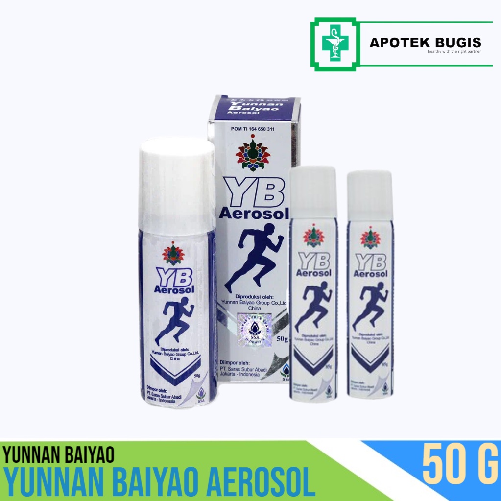 YUNNAN BAIYAO  Aerosol Size 50gr Meredakan Bengkak Pegal Linu Otot Kaku Semprotan Pereda Nyeri