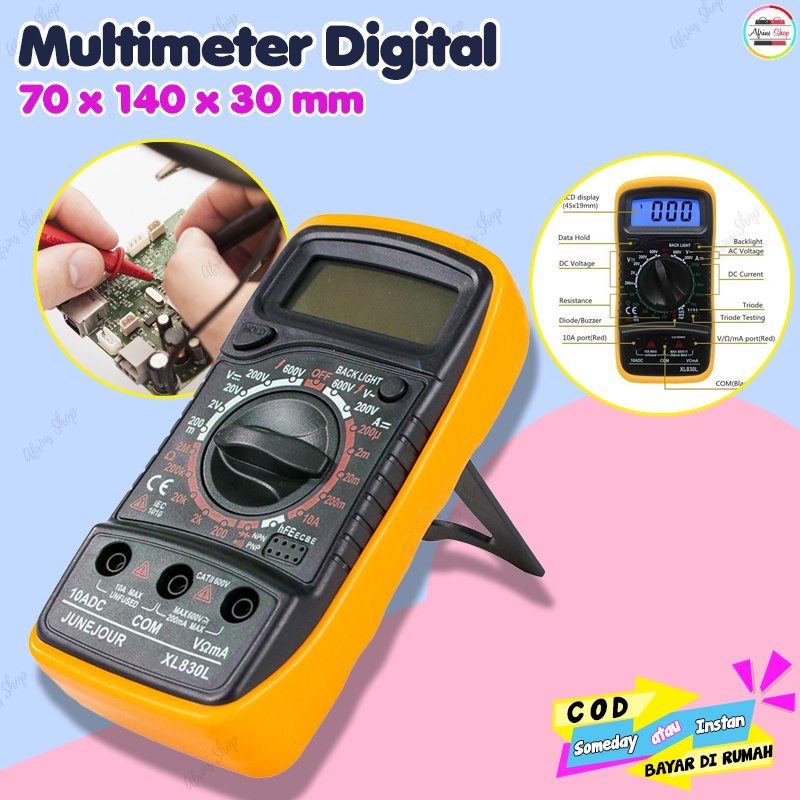 Multimeter Digital Mini Avometer Dengan Case Silikon