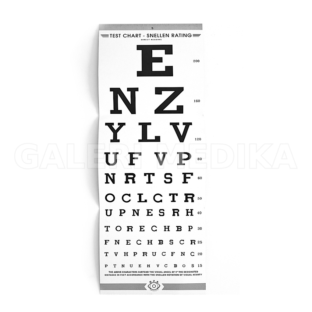 Snellen Chart - Bagan / Poster Tes Mata Minus