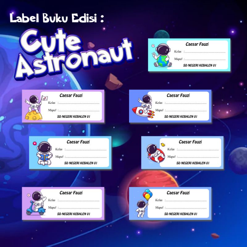 

Stiker Label Nama Buku Mata Pelajaran Edisi Cute Astronaut