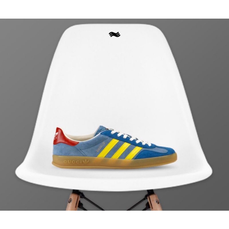 Sepatu Sneaker Pria dan Wanita Adidas Gucci C Gazalle Light blue Suede Premium Original