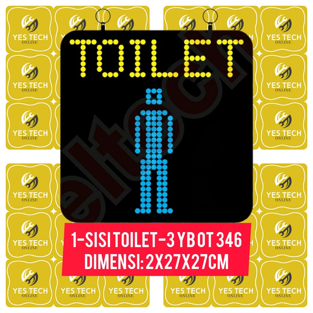 

1-Sisi LED Logo Sign Board Papan Tanda Tulis Kamar Mandi Kecil TOILET3