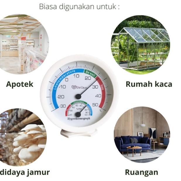 termometer ruangan /hygrometer analog 5 inch