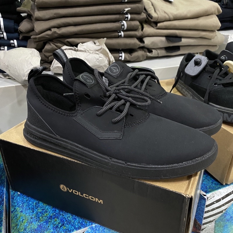 Sepatu Volcom Pria MSO Draft Eco Black Hitam Original Reject Sedikit