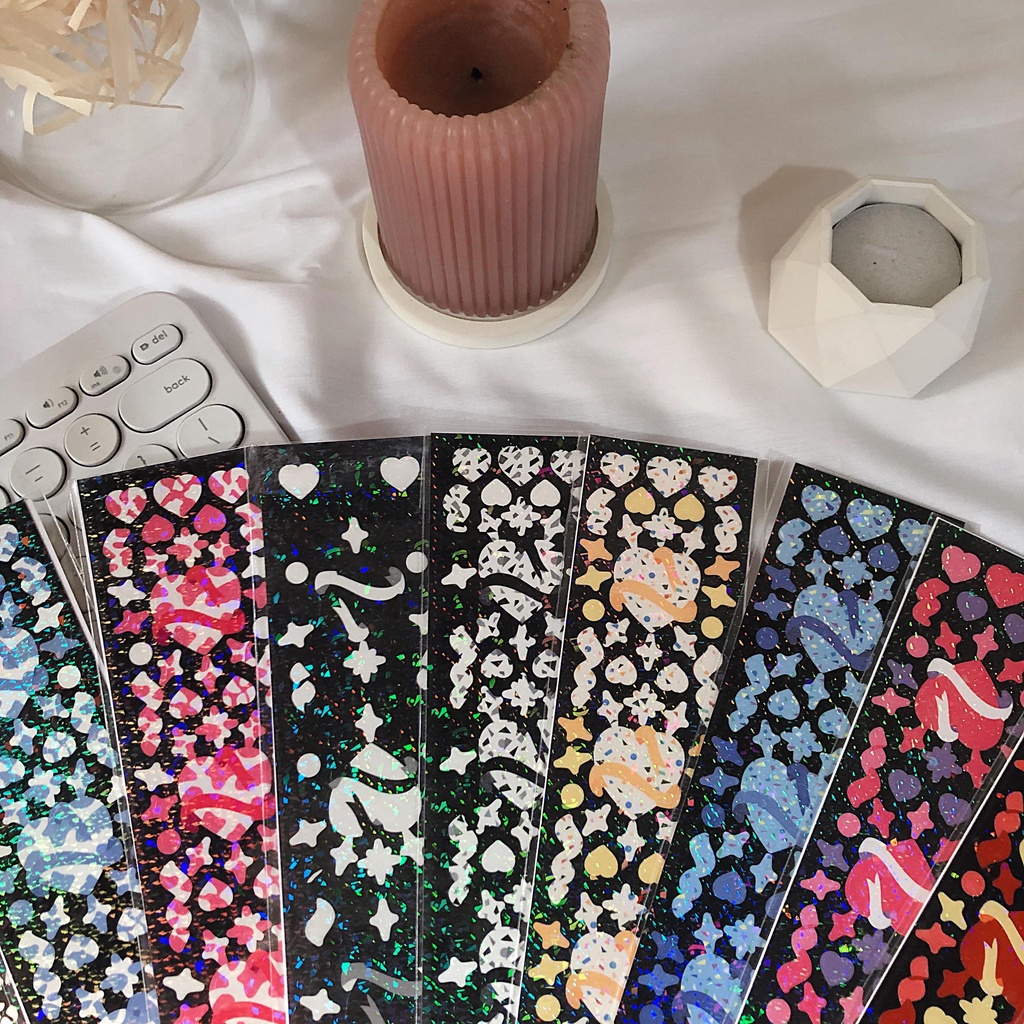 

Sticker Confetti Heart Love Photocard Polaroid Deco Journal Bullet Bujo Scrapbook