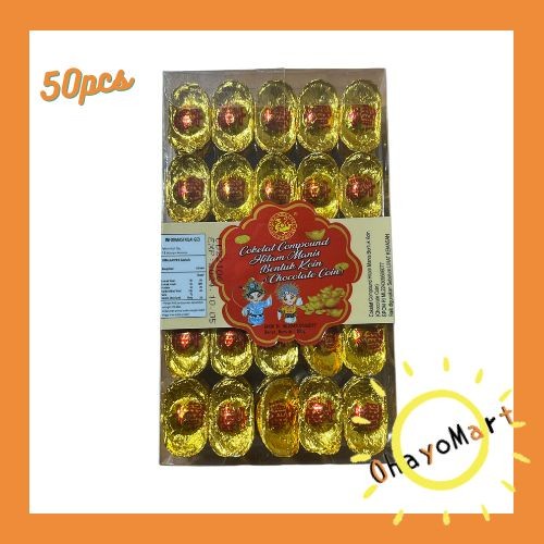 

Chocolate Coin Yuan Bao 50pcs / Cokelat Imlek Koin Yuan Bao 50pcs 150g
