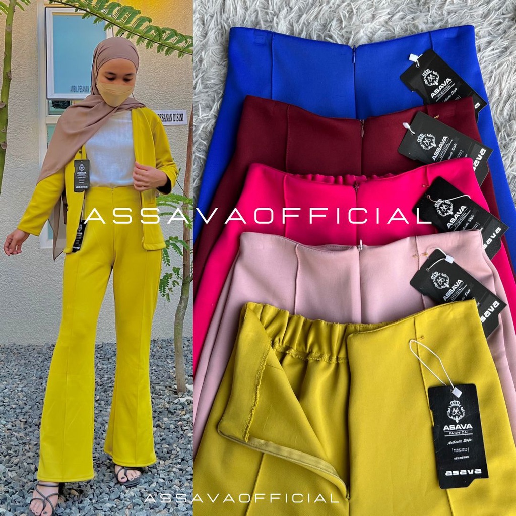 CELANA CUTBRAY WIDE LEG // CUTBRAY BASIC PANTS // CELANA FASHION WANITA // KULOT SCUBA PREMIUM