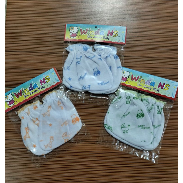 PROMO !!! 3PCS &amp; 1 PCS SARUNG TANGAN + SARUNG KAKI BAYI MOTIF