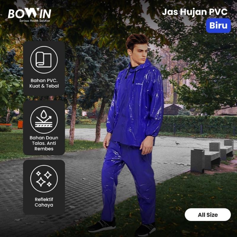 Jas Hujan Stelan PVC Karet Bowin