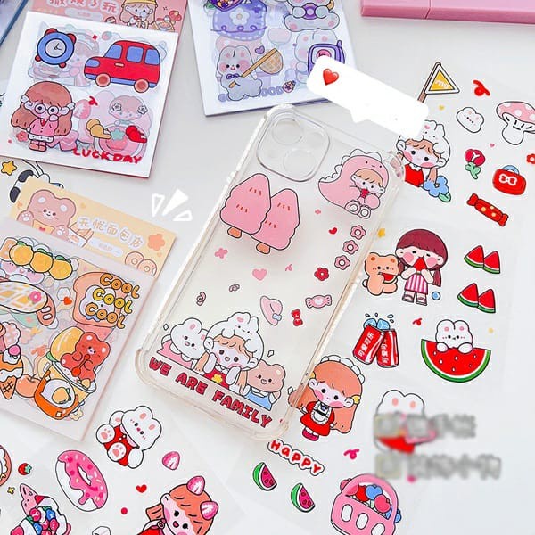 Sticker Bear Lucu Karakter Anak Perempuan Cewek