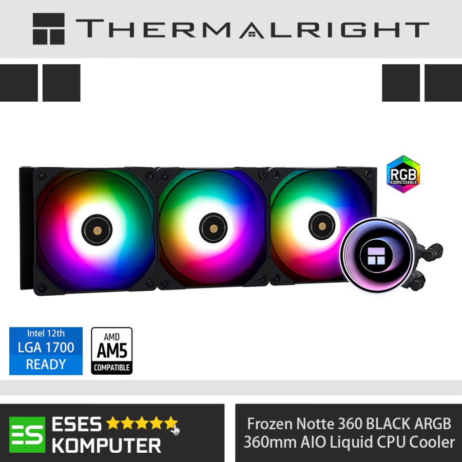 THERMALRIGHT Frozen Notte 360 BLACK ARGB | AIO 360mm CPU Liquid Cooler