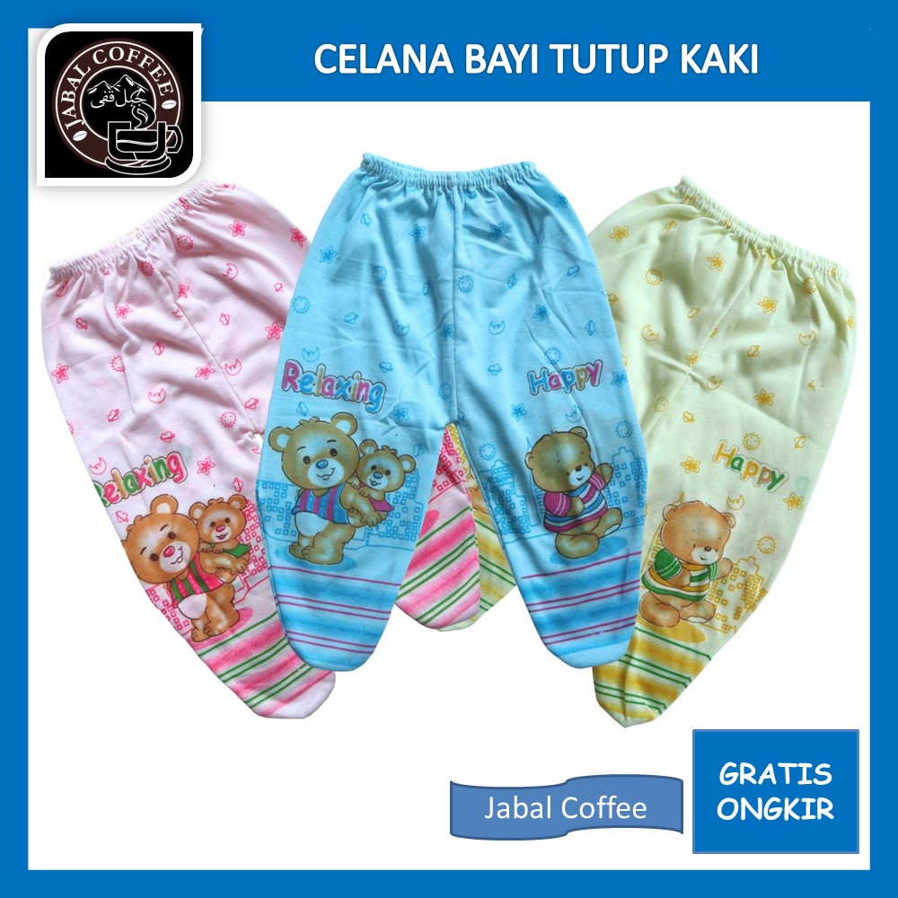 Celana Panjang Bayi Bahan Katun / Celana Panjang Tutup Kaki Bayi Newborn Baby Baru Lahir