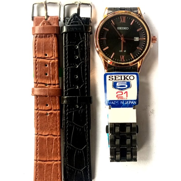 jam tangan pria anti air / jam tangan cowok seiiiik0  bonus tali kulit