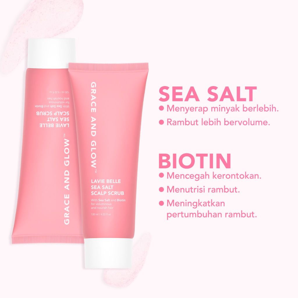 Jual Grace and Glow Lavie Belle Sea Salt Hair Scalp Scrub Hair Scrub