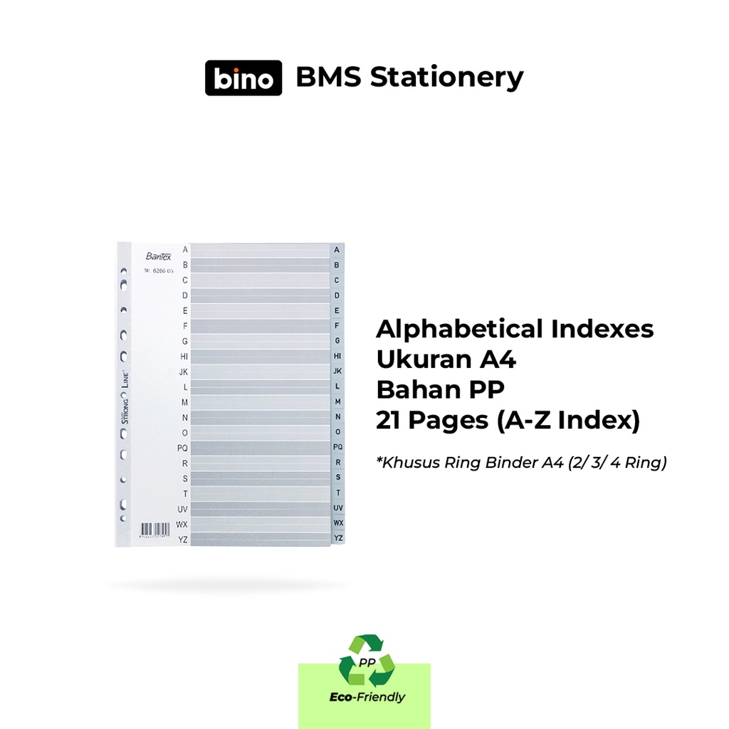 

[BMS Tangerang] Bantex Alphabetical Indexes Ukuran A4 (Index Huruf A-Z) 6203 45