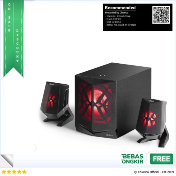 Jual Edifier 2.1 Multimedia Bluetooth Speaker System LED Lighting - X230 - Hitam EDIFIER Murah