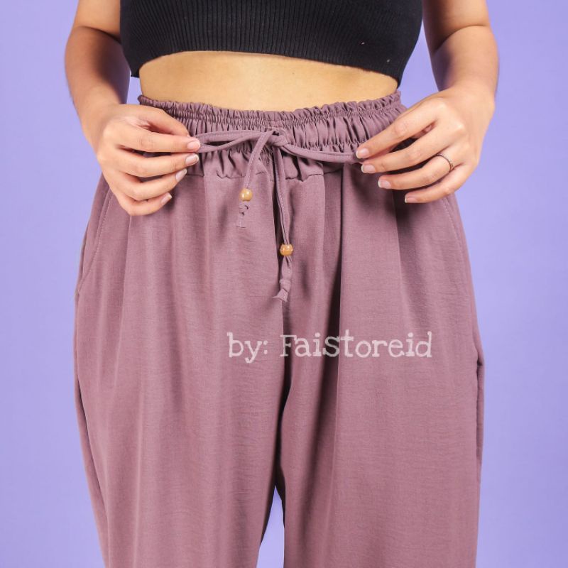 Baggy Pants Crinkle Airflow Premium / Luna Pants Jumbo Crinkle Airflow Premium / Jorali Pants Crinkle  Airflow Premium / Celana Wanita Bahan crinkle Anti Lecek