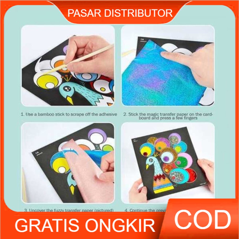 Mainan Edukasi Anak DIY MAGIC STICKER PAINTING Aktivitas Kreatif Bayi