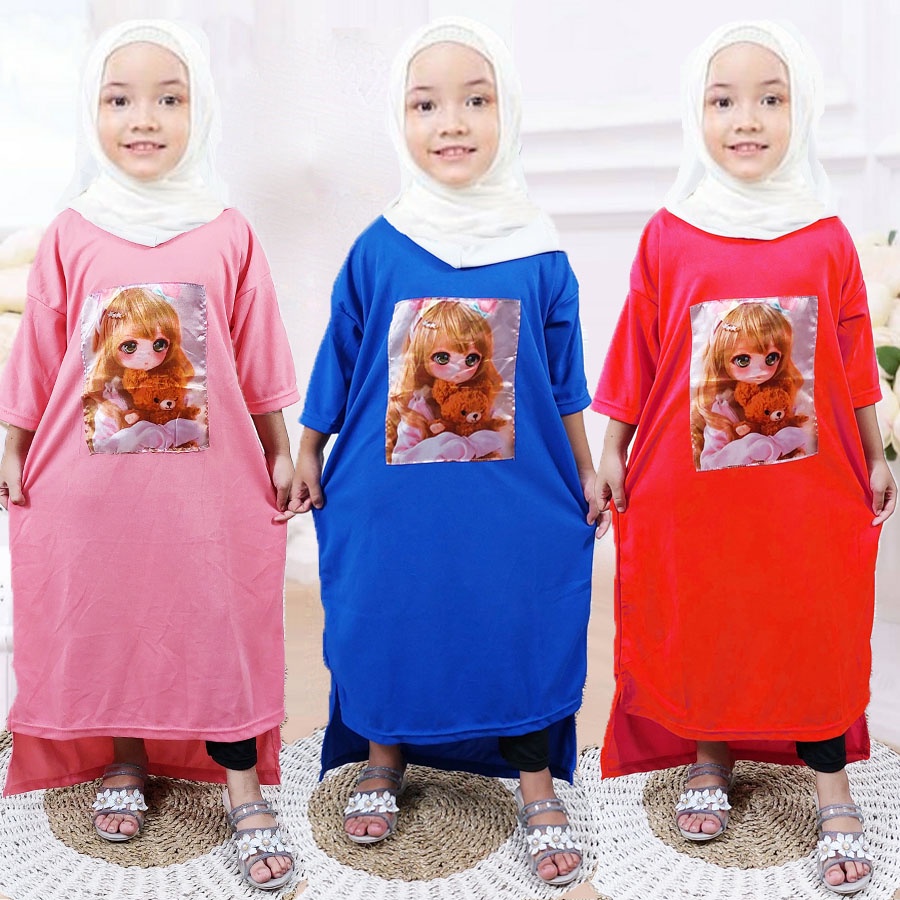 DRESS ANAK ANIME GIRL LUCU CANTIK DOLL MANIS LONG TUNIK OVERSIZE 2-13tahun CARLINA