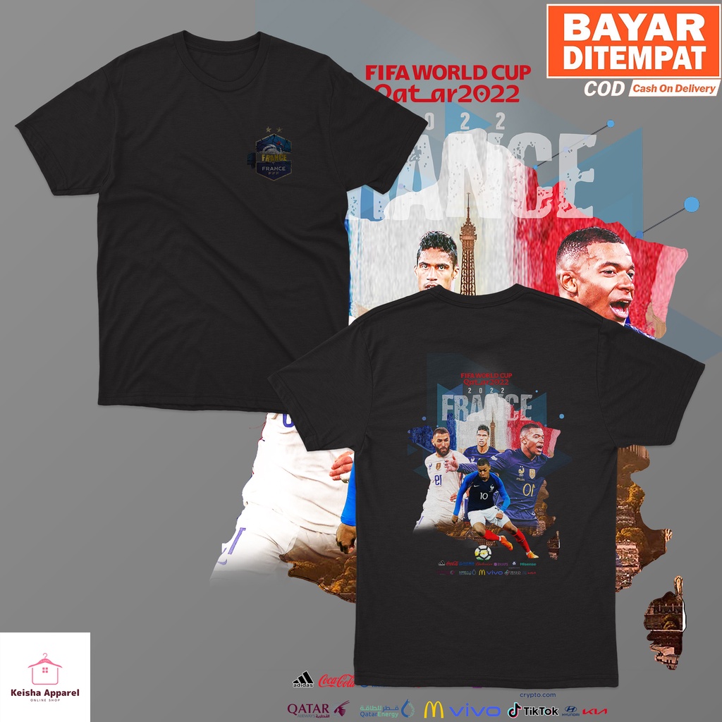 KAOS BAJU WORLD CUP QATAR 2022 PRANCIS KAOS PIALA DUNIA 2022 COWOK CEWEK