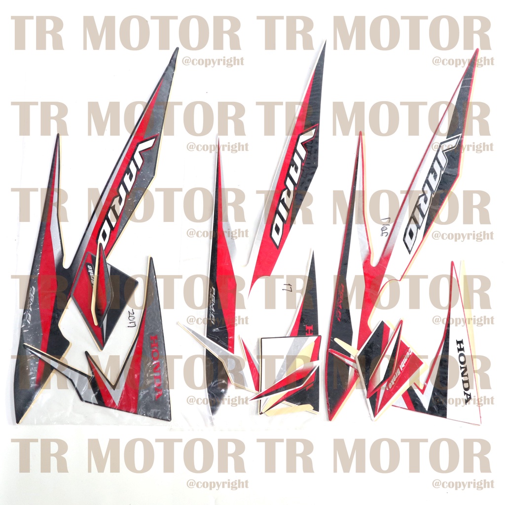 Stiker Motor Vario 110 FI 2017 Sticker Striping Lis Full Set Motor