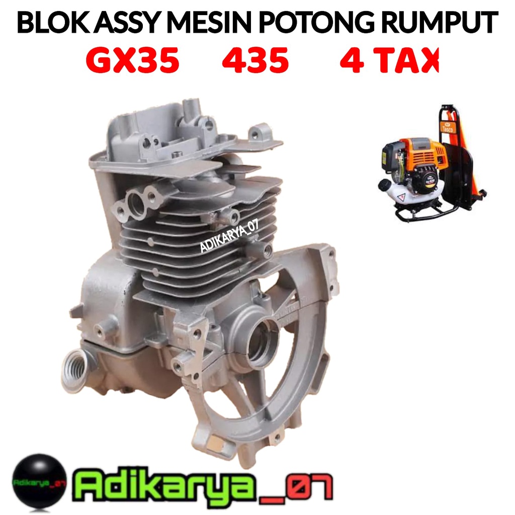 Cylinder blok assy mesin potong rumput 4 tak GX35