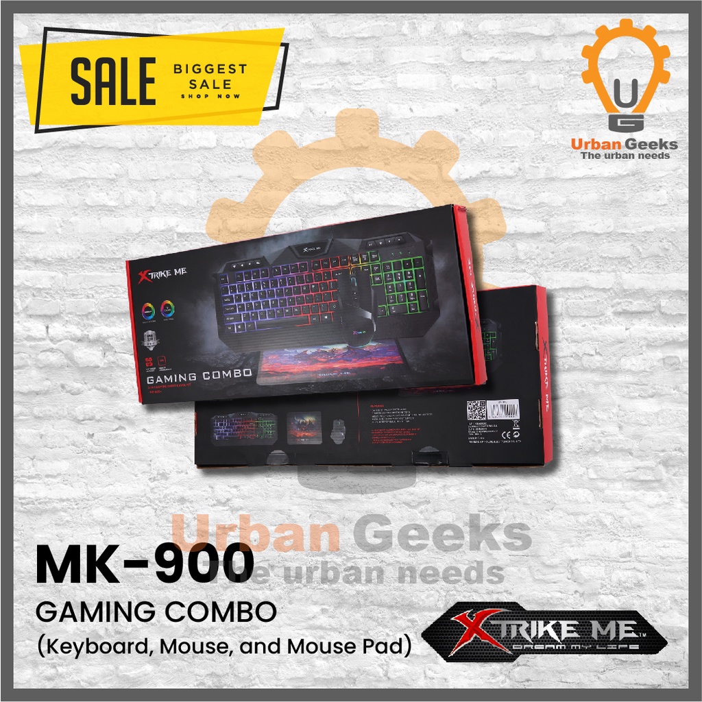 Gaming Keyboard Set Xtrike Me MK900 Paket Murah 3 in 1 Keyboard Mouse Pad