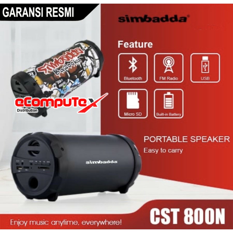 SPEAKER MULTIMEDIA SIMBADDA CST 800N BLACK / GRAFITI SUBWOOFER PORTABLE MUSIC PLAYER POWER SOUND