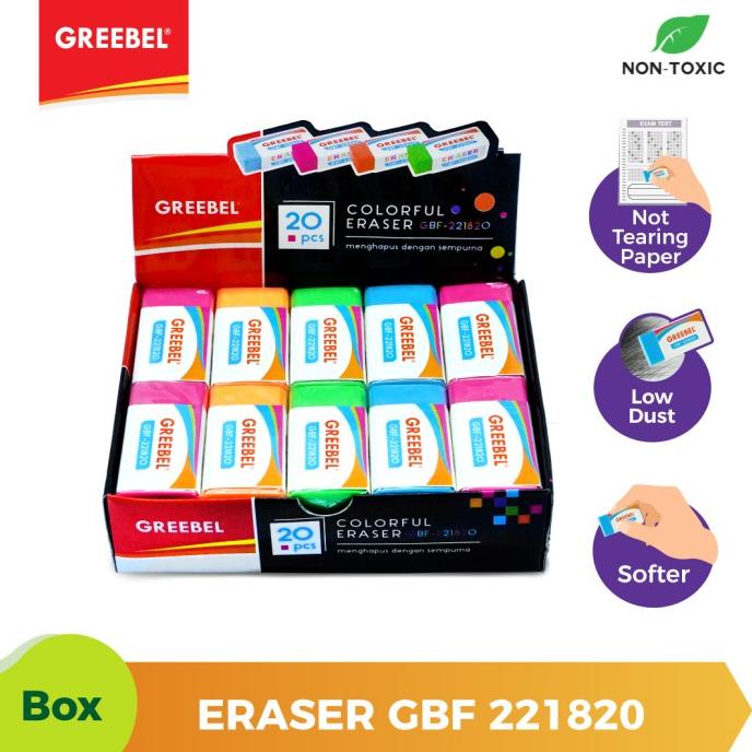 

Discount GREEBEL Penghapus Warna Warni /Eraser Colorful GBF 221820 (box) /ALAT TULIS AESTHETIC/ALAT TULIS SEKOLAH/ALAT TULIS SET/ALAT TULIS LENGKAP/ALAT TULIS ANAK/ALAT TULIS LUCU