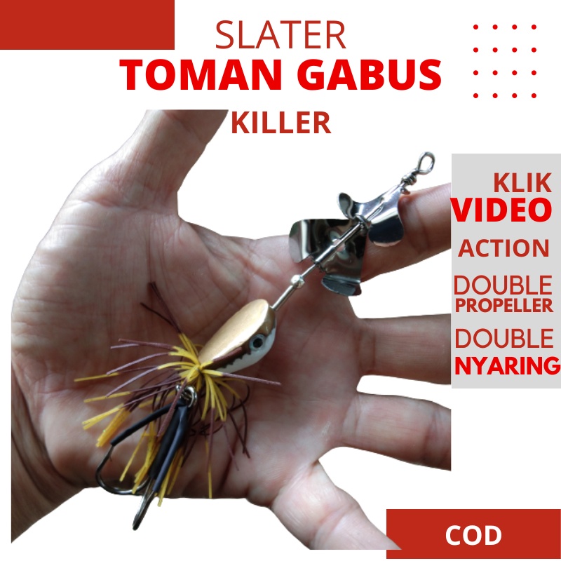 Umpan Casting Slater Seleter Sleter Mini Killer Toman Gabus Kerandang Tapah Buzzbait Buzz Bait 12 Gr