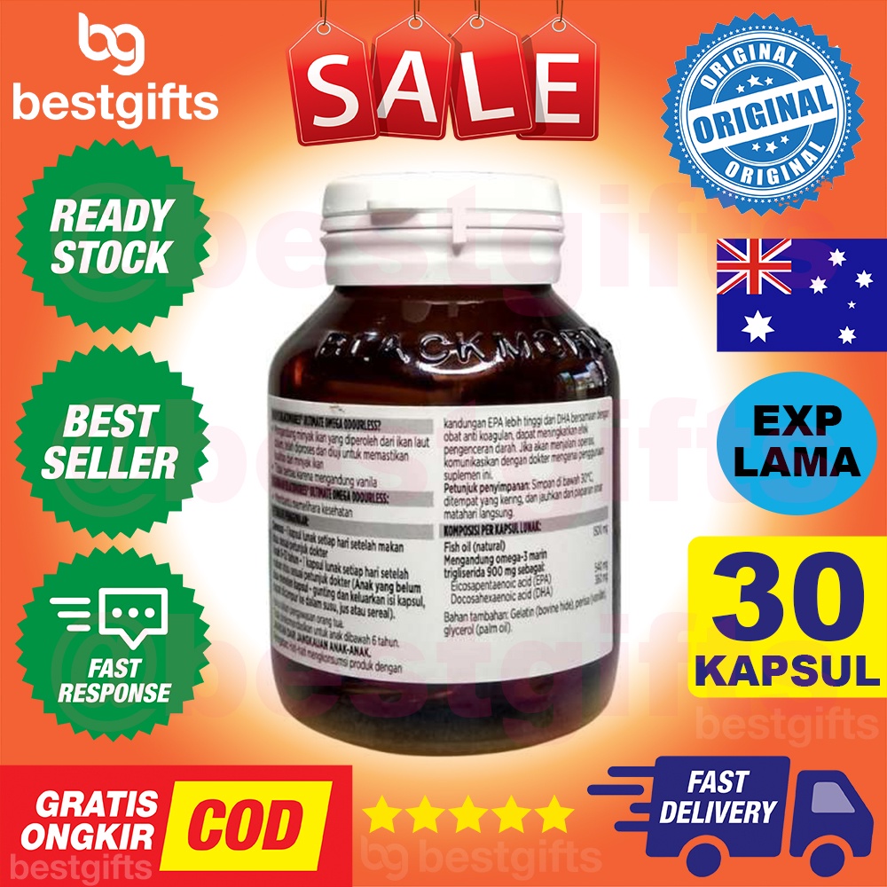 BLACKMORES ULTIMATE OMEGA 3 CONCENTRATED SALMON FISH OIL JANTUNG KOLESTEROL RADANG MATA - 30 KAPSUL