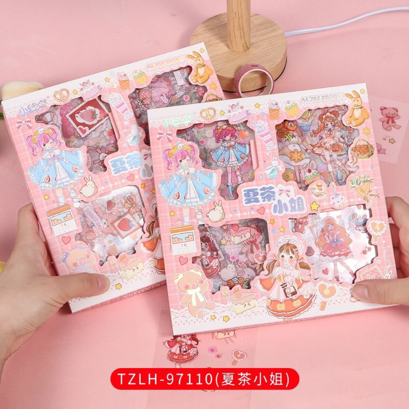 

Stiker Box 100 Lembar Aesthetic Lucu Dekor Jurnaling