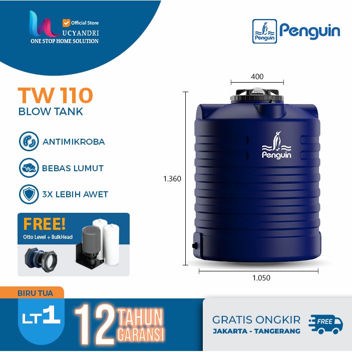 Harga Tangki Air Toren Air Tandon Air Penguin TW 110 Water Tank PREMIUM