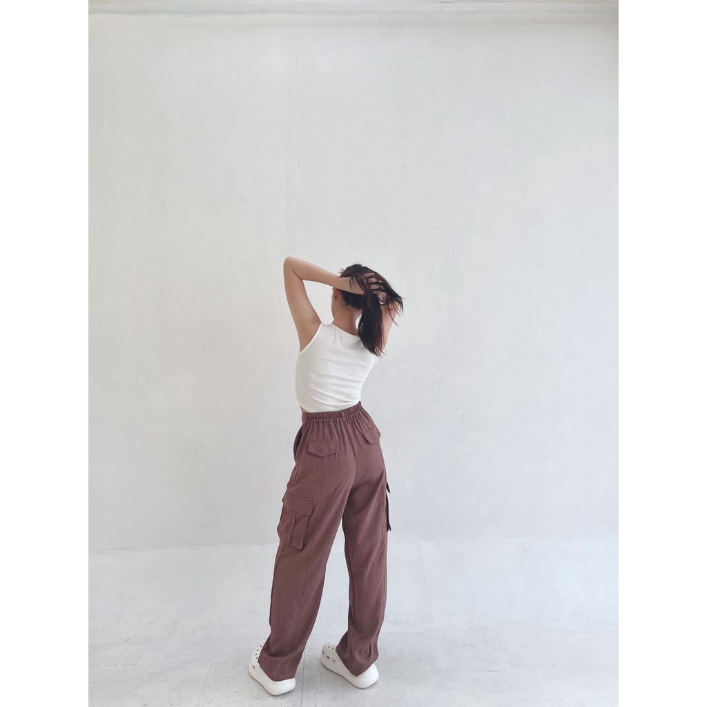 POTTIE - Kenza Baggy Pants - High Waist Baggy Pants - Celana Kulot Cargo