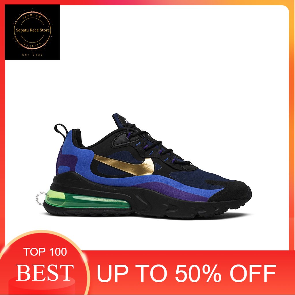 Sepatu Sneakers Nike Air Max 270 React - Royal Deep Import Original Pria Wanita