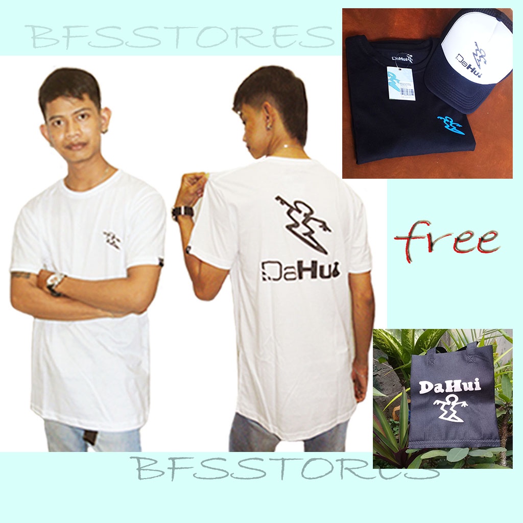 KAOS SURFING DAHUI WARNA WARNA HITAM DAN PUTIH BAHAN KATUN