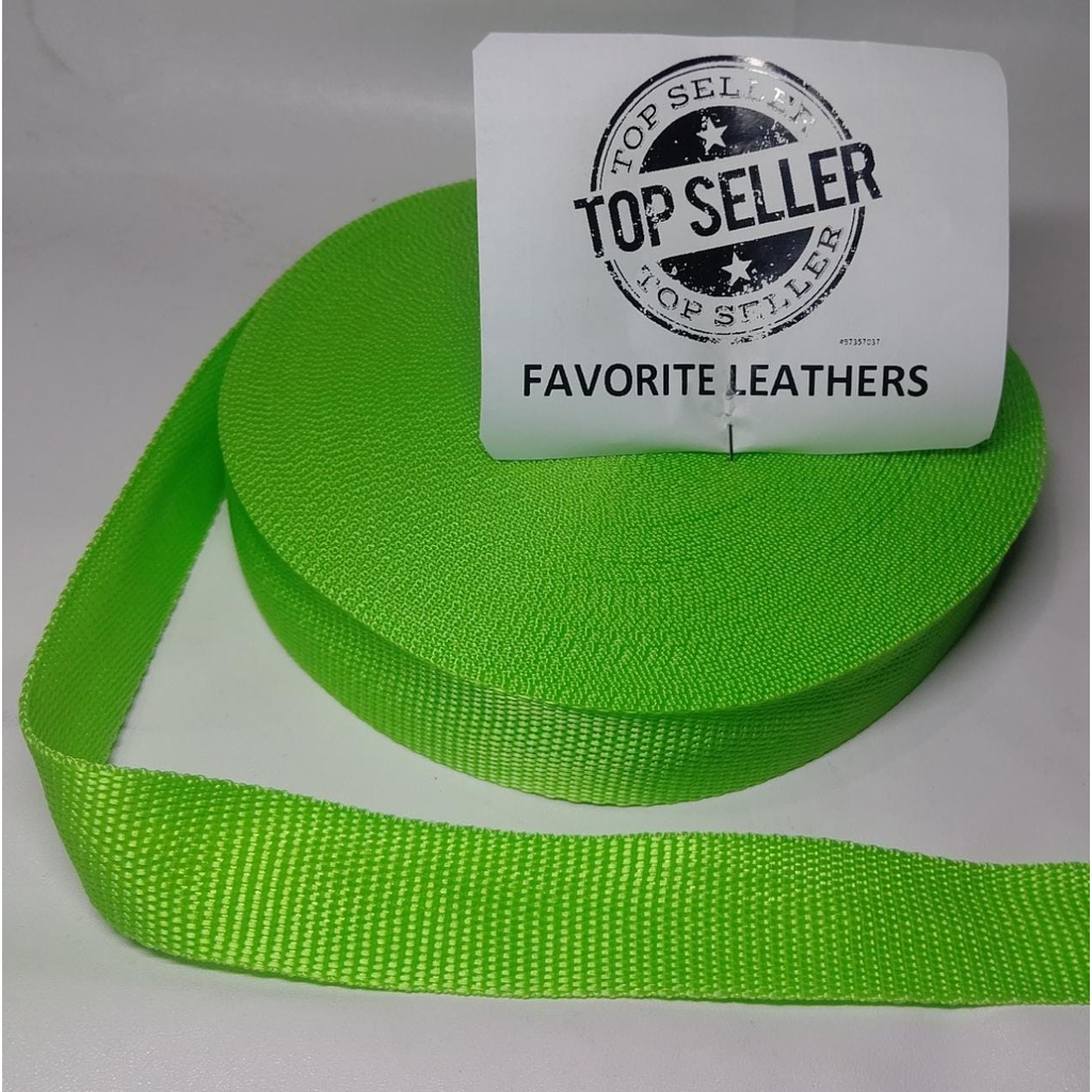 Nylon Webbing KK25 UKURAN 2,5CM /25MM / UKURAN 24METER / HARGA PER ROLL WARNA HIJAU STABILO