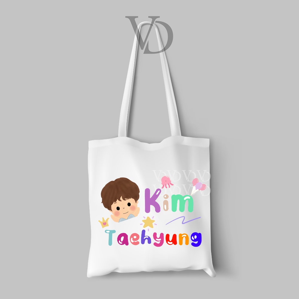 tote bag kanvas chibi kpop NEW EDITION/ tote bag korea band for army