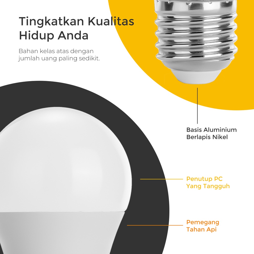 Topspot kualitas tinggi 3 Warna Bohlam LED Lampu Kotak Tiga 8W E27 Bulb Opal Matt 3-Step CCT Tune 800 lm Warm White Neutral White Cool White 3000K 4000K 6500K Daylight Bulb Hemat Energi Bolb untuk Lampu Meja Downlight