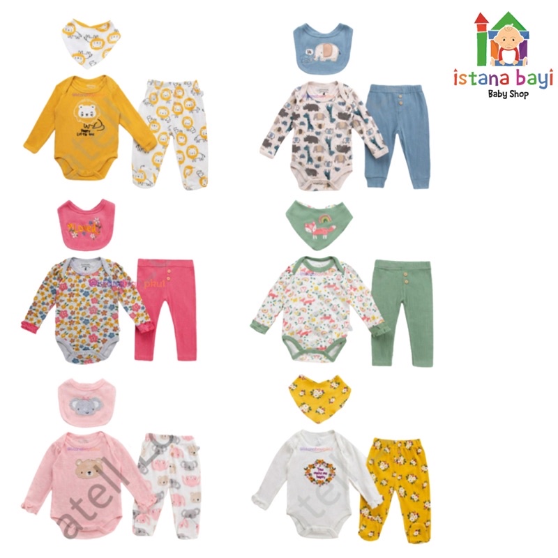 Catellove 3in1 Boy-Girl Jumpsuit  + Slaber Set/ Jumsuit Baby Boy-Girl Set Baby