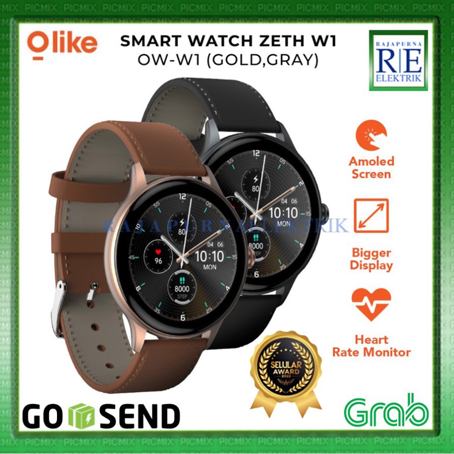 Olike Smartwatch Zeth W1 Jam Tangan Pintar Amoled Pulse Oximeter OW-W1 ORIGINAL