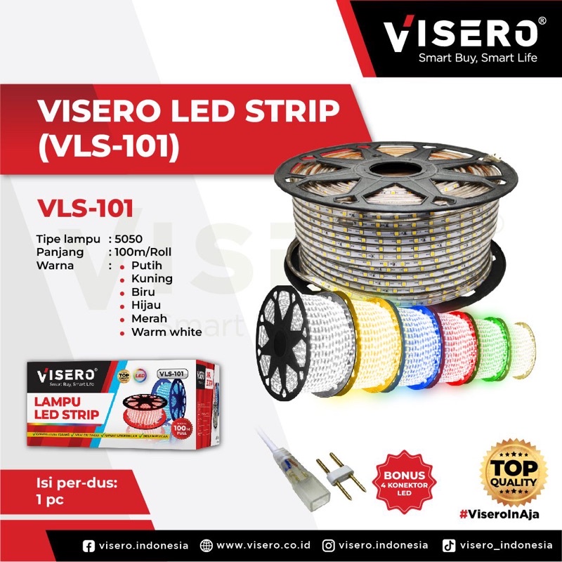 LAMPU LED STRIP 5050 WARNA PUTIH HIJAU BIRU KUNING (HARGA PER METER)